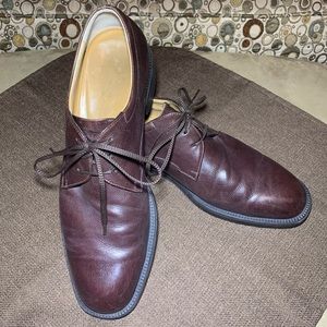 Salvatore Ferragamo Brown Leather Derby Shoes Made in Italy 9.5 M (medium)
